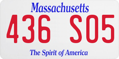 MA license plate 436SO5