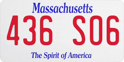 MA license plate 436SO6