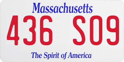 MA license plate 436SO9