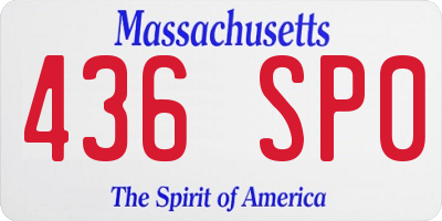 MA license plate 436SP0
