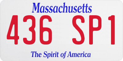 MA license plate 436SP1