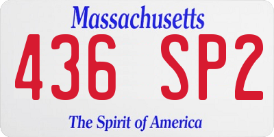 MA license plate 436SP2