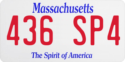 MA license plate 436SP4