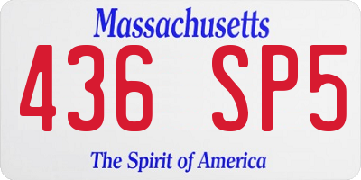 MA license plate 436SP5