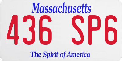MA license plate 436SP6