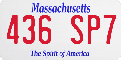 MA license plate 436SP7