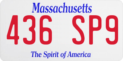 MA license plate 436SP9