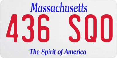 MA license plate 436SQ0