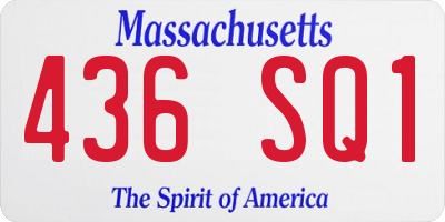 MA license plate 436SQ1