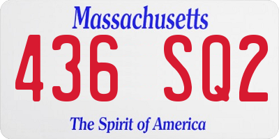 MA license plate 436SQ2