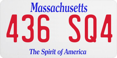 MA license plate 436SQ4