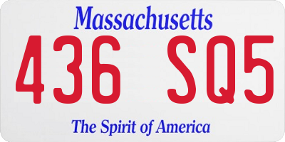 MA license plate 436SQ5
