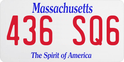 MA license plate 436SQ6