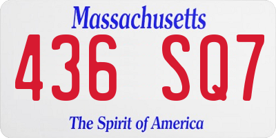 MA license plate 436SQ7