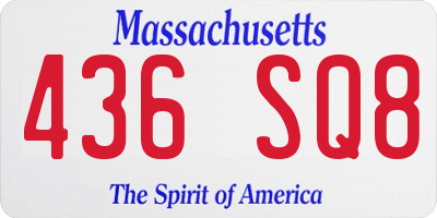 MA license plate 436SQ8