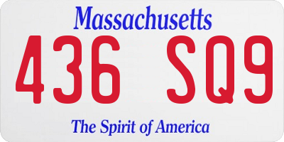 MA license plate 436SQ9