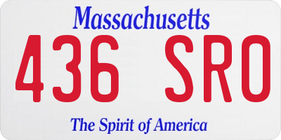 MA license plate 436SR0