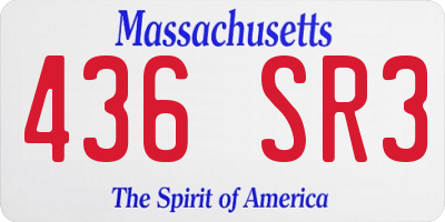 MA license plate 436SR3