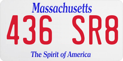 MA license plate 436SR8