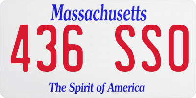 MA license plate 436SS0
