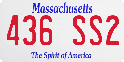 MA license plate 436SS2
