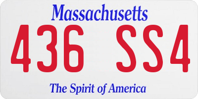MA license plate 436SS4
