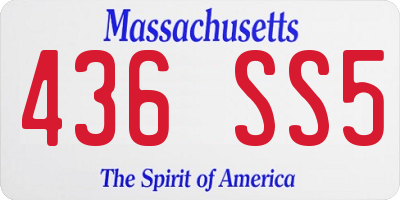 MA license plate 436SS5