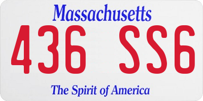 MA license plate 436SS6