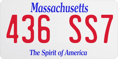 MA license plate 436SS7