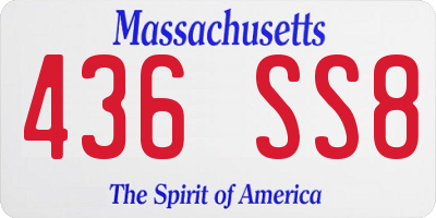 MA license plate 436SS8