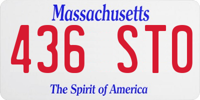 MA license plate 436ST0