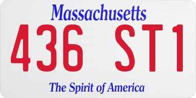 MA license plate 436ST1