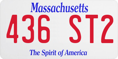 MA license plate 436ST2