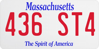 MA license plate 436ST4