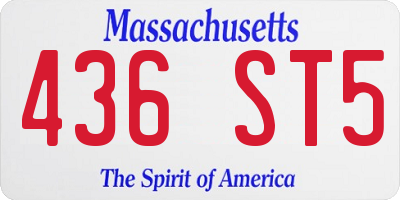 MA license plate 436ST5