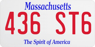 MA license plate 436ST6