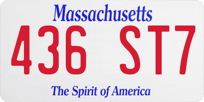 MA license plate 436ST7