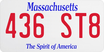 MA license plate 436ST8