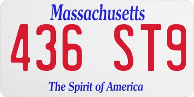 MA license plate 436ST9