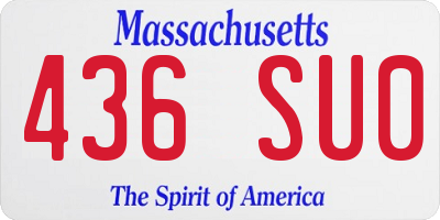 MA license plate 436SU0