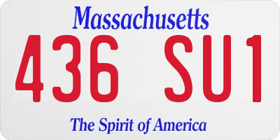 MA license plate 436SU1