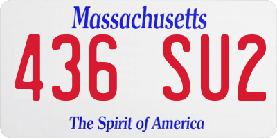 MA license plate 436SU2