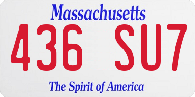 MA license plate 436SU7
