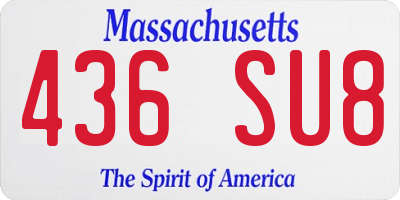 MA license plate 436SU8