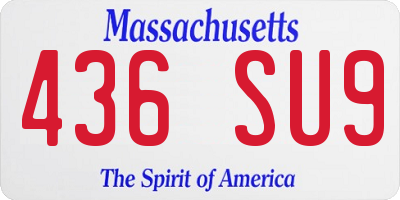 MA license plate 436SU9