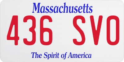 MA license plate 436SV0