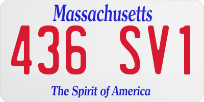 MA license plate 436SV1