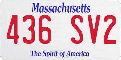 MA license plate 436SV2