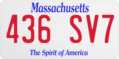 MA license plate 436SV7