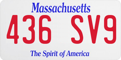 MA license plate 436SV9